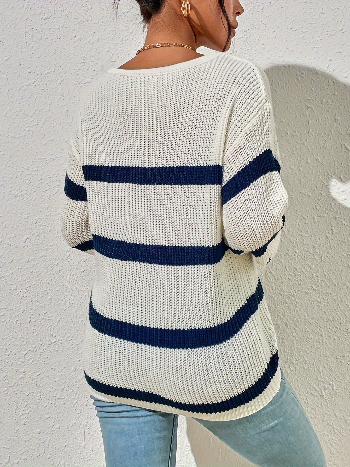 Pull en tricot rayé